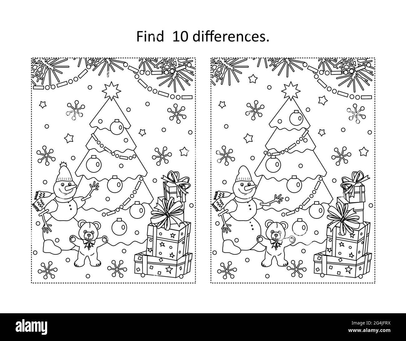 Christmas Differences Game Kids Hi-Res Stock Photography And with Christmas Printable Spot The Difference