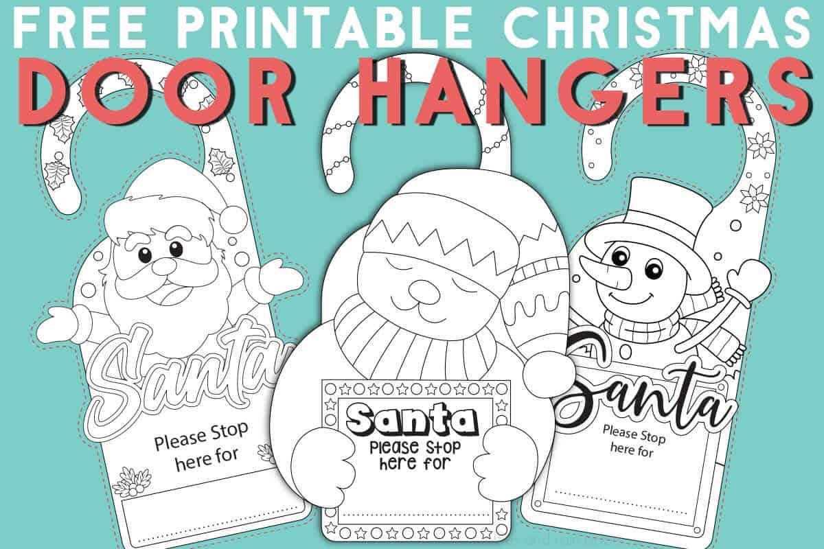 Christmas Door Hanger Printable Coloring Page - Ruffles And Rain Boots inside Christmas Door Hangers Printable