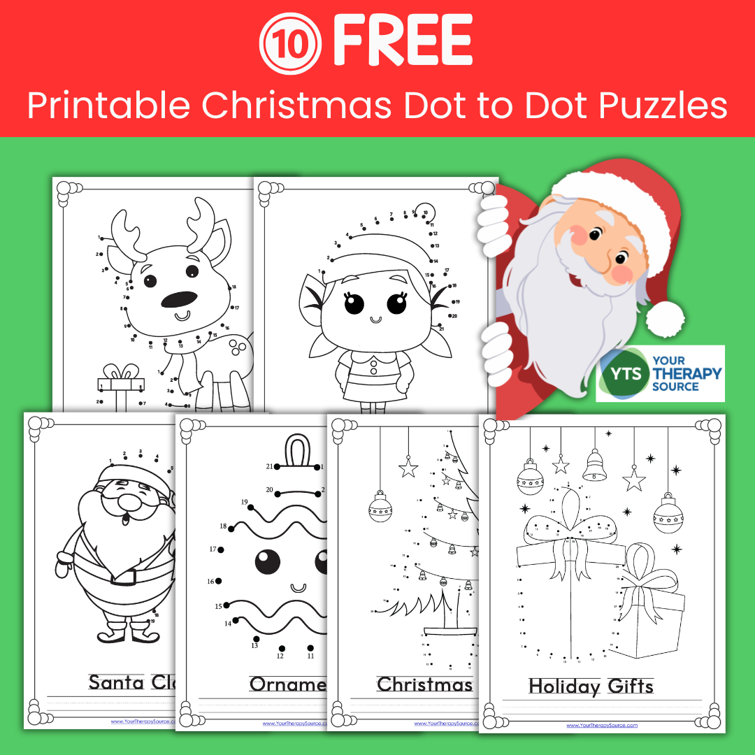 Christmas Dot To Dot Free Printables - Your Therapy Source for Printable Christmas Dot to Dot