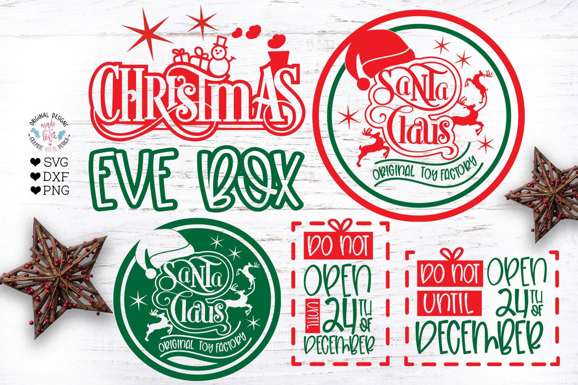 Christmas Eve Box Set - From Santa - Cut Files - Sublimation with regard to Christmas Eve Box Printable