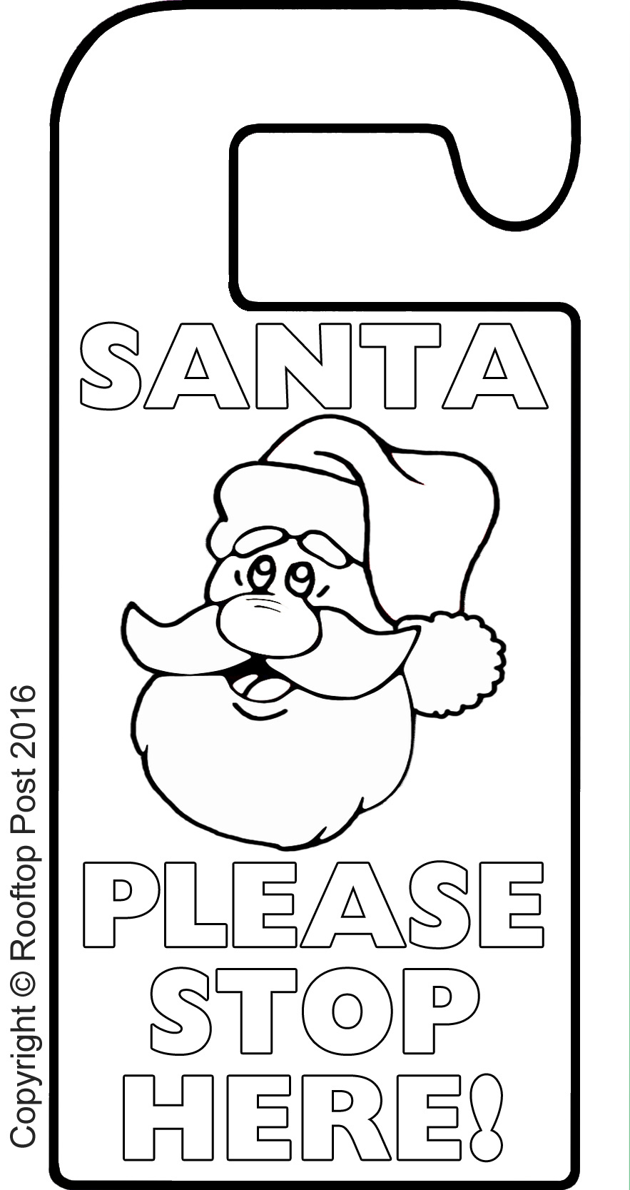 Christmas Eve Door Hanger To Colour In - Rooftop Post Printables with regard to Christmas Door Hangers Printable