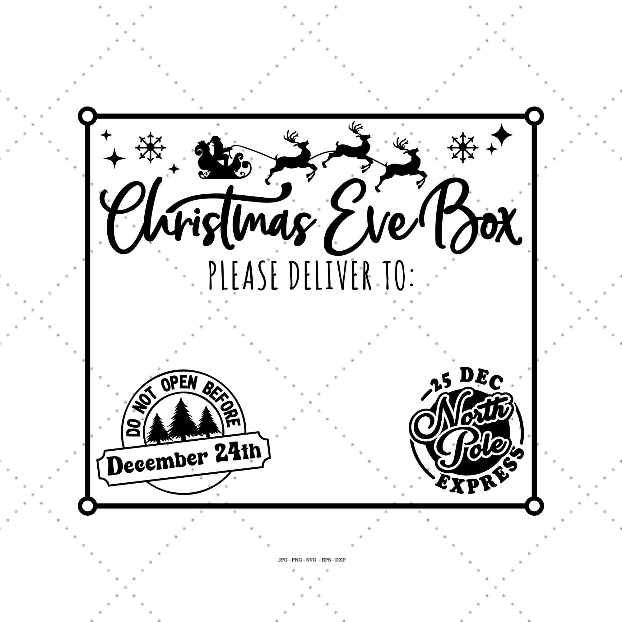 Christmas Eve Svg, Christmas Eve Gift, Santa Box, Christmas Gift regarding Christmas Eve Box Printable