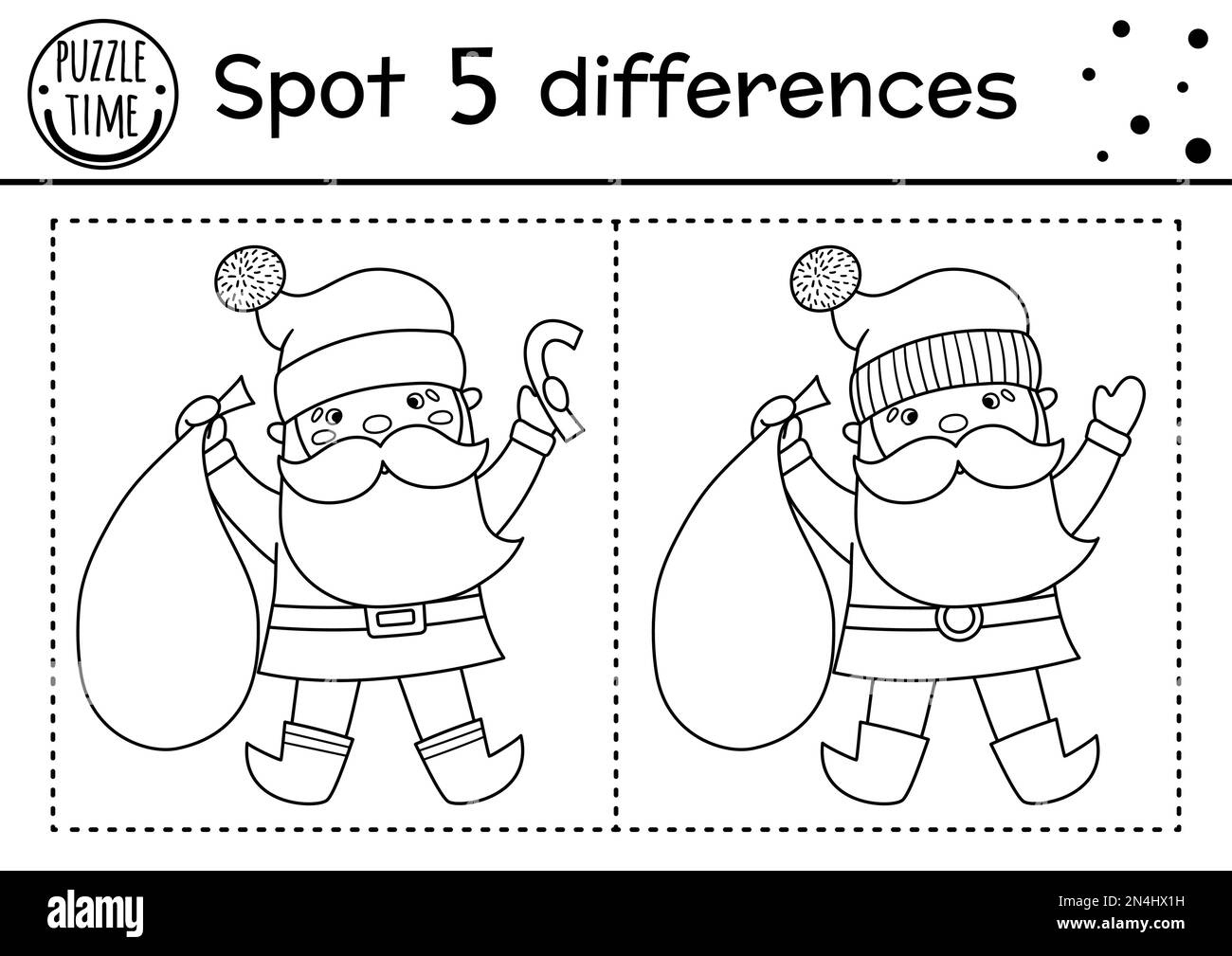Christmas Find Differences And Color Game For Children. Winter for Christmas Find The Difference Printable