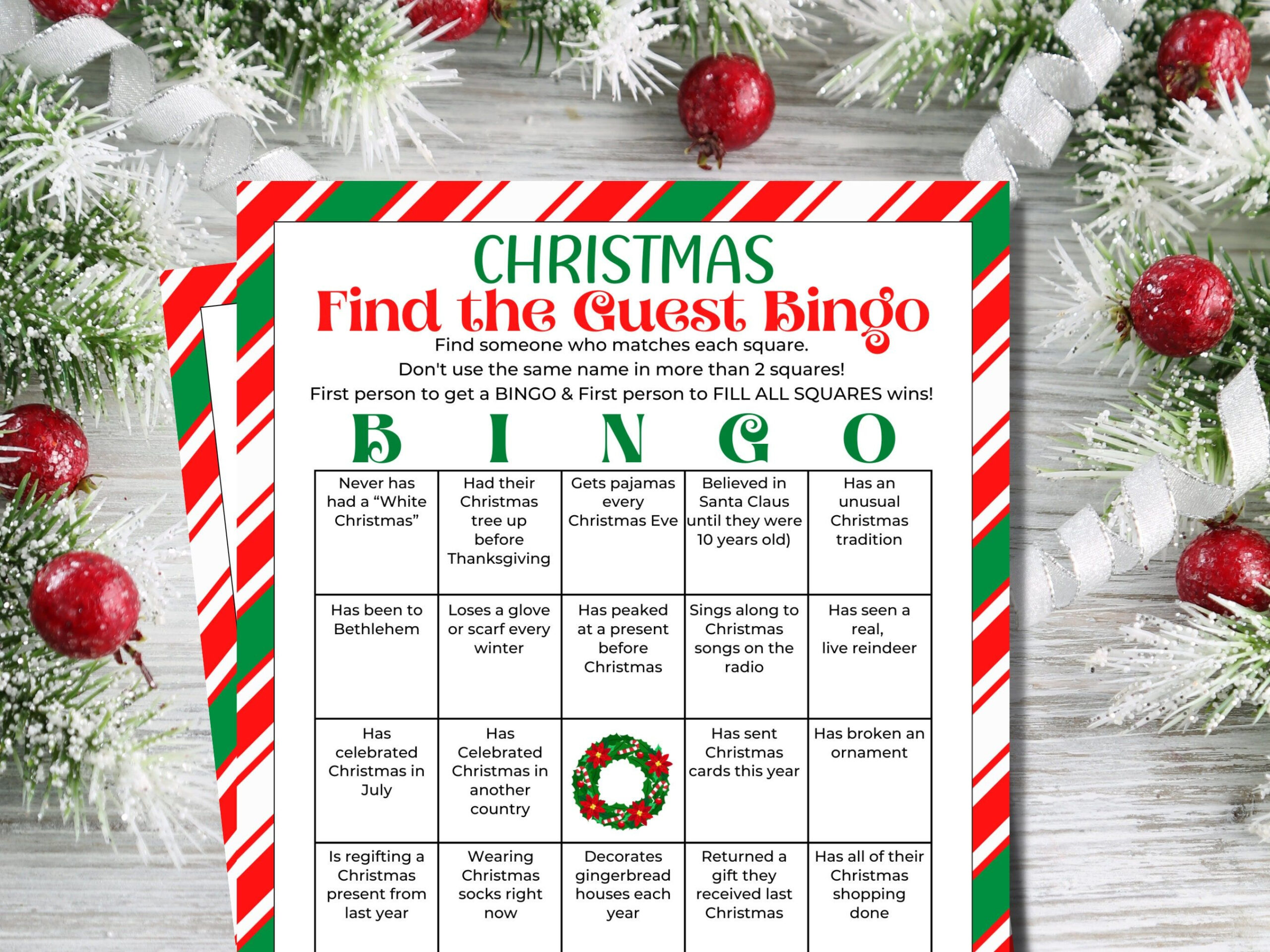 Christmas Find The Guest Game - Shop On Pinterest pertaining to Christmas Find the Guest Free Printable