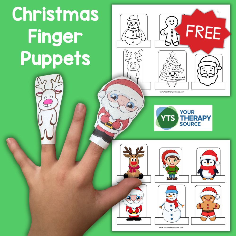 Christmas Finger Puppets Free Printables - Your Therapy Source for Christmas Finger Puppets Printable
