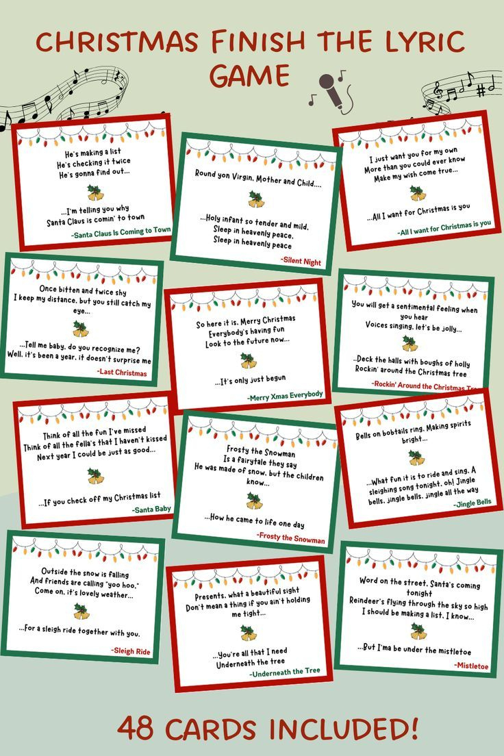 Christmas Finish The Lyric Game Printable, Christmas Carol Finish regarding Christmas Finish The Lyrics Printable