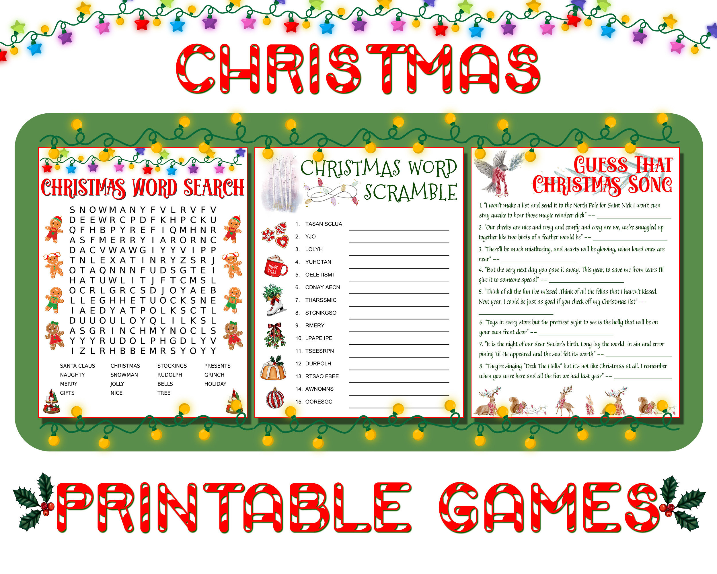 Christmas Games Printable, Printable Christmas Games, Family with regard to Printable Christmas Word Games
