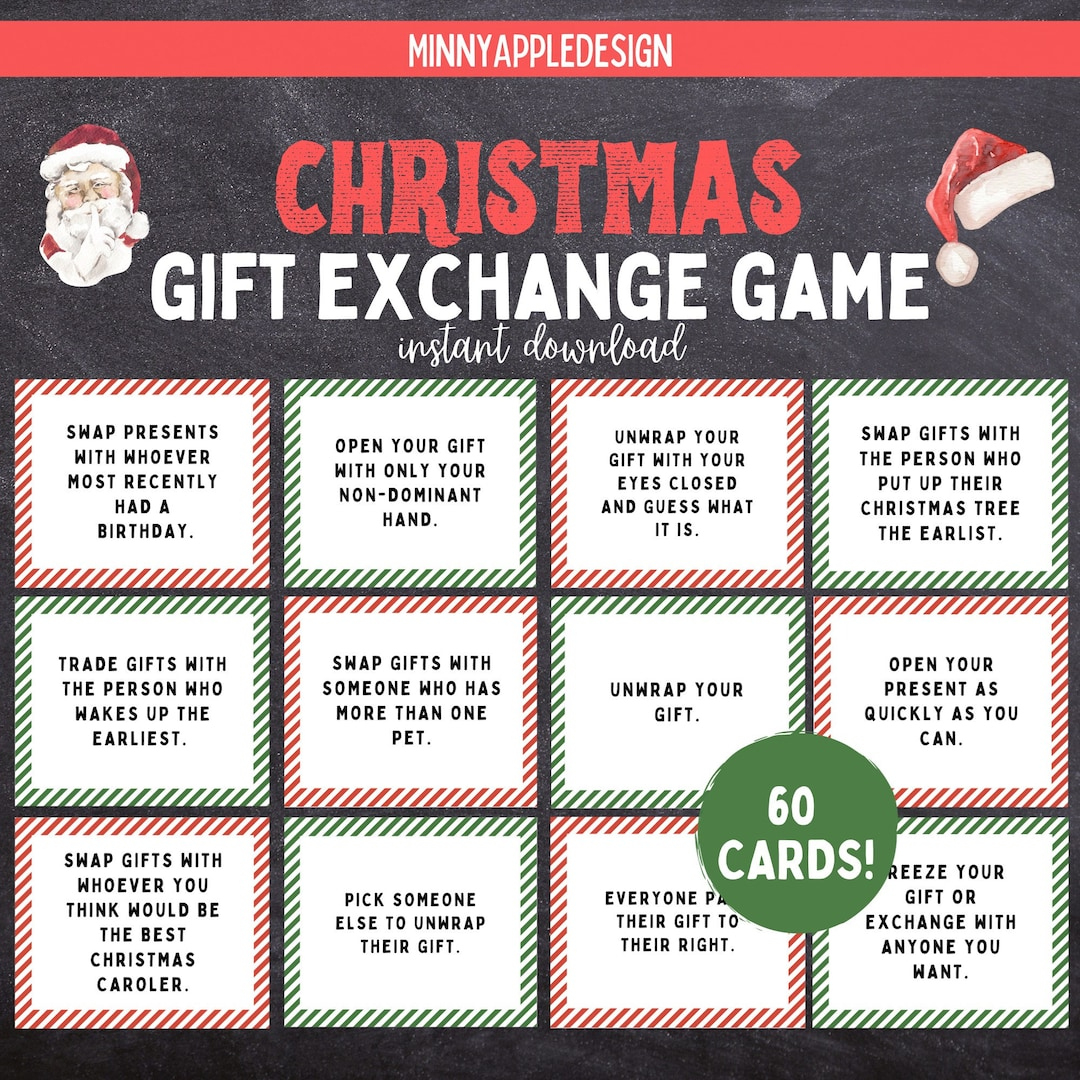 Christmas Gift Exchange Game | Printable Christmas Game | White Elephant  Gift Exchange Cards | Christmas Family Game | Christmas Party Game - Etsy regarding Christmas Gift Exchange Game Printable
