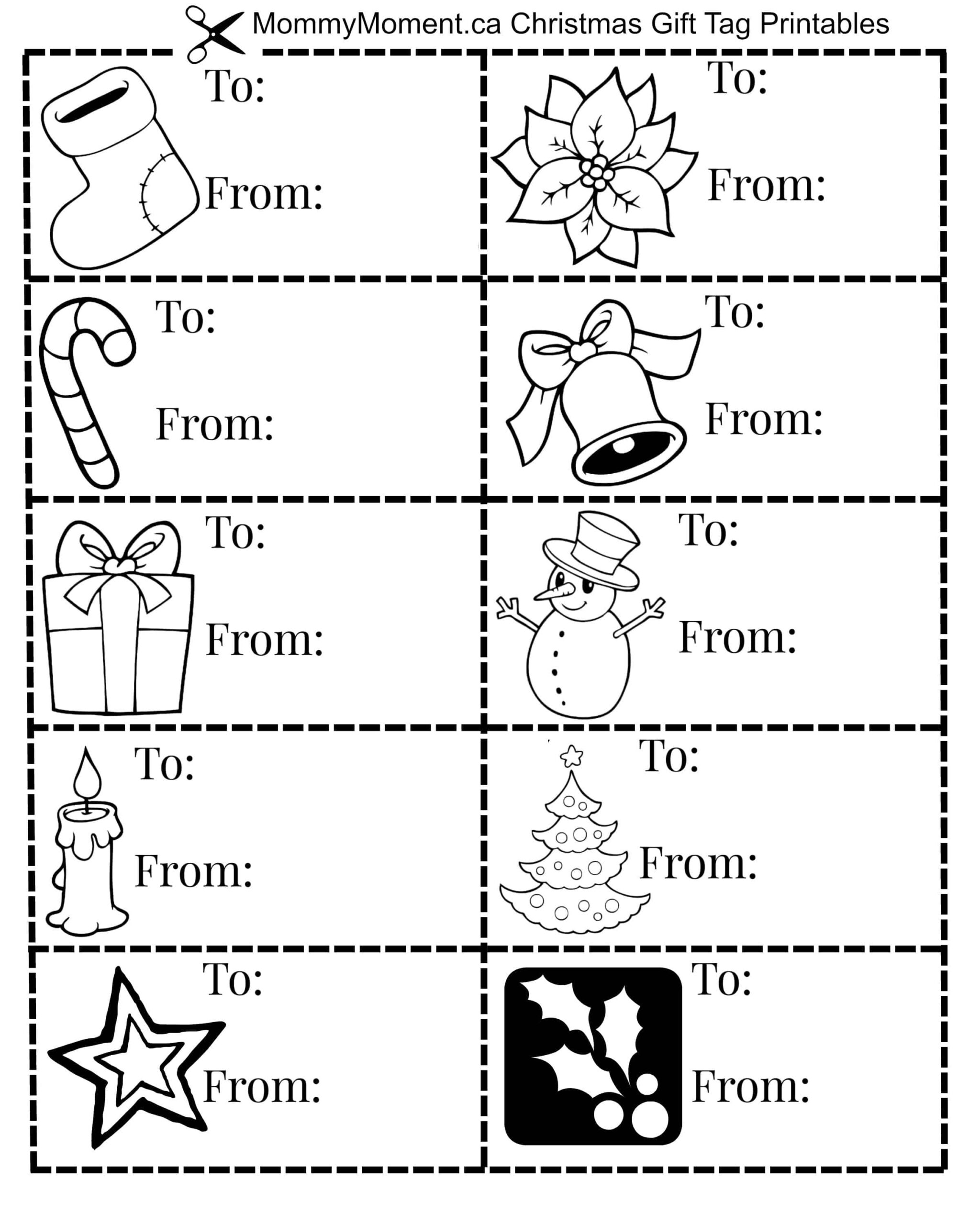 Christmas Gift Tag Printables - Mommy Moment intended for Free Printable Printable Christmas Gift Tags To Color