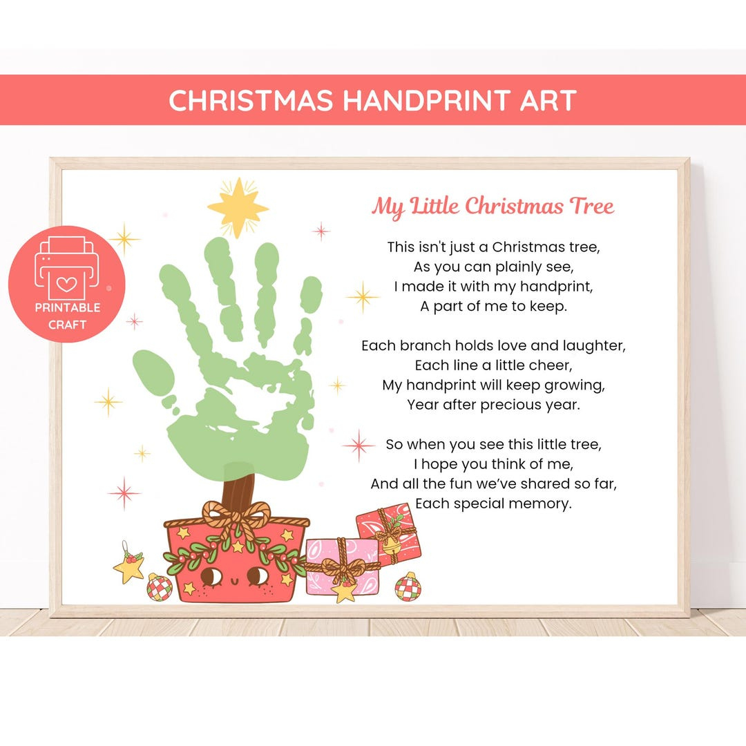 Christmas Handprint Poem Art: Keepsake Gift (Digital Download) - Etsy regarding Printable Christmas Handprint Poem