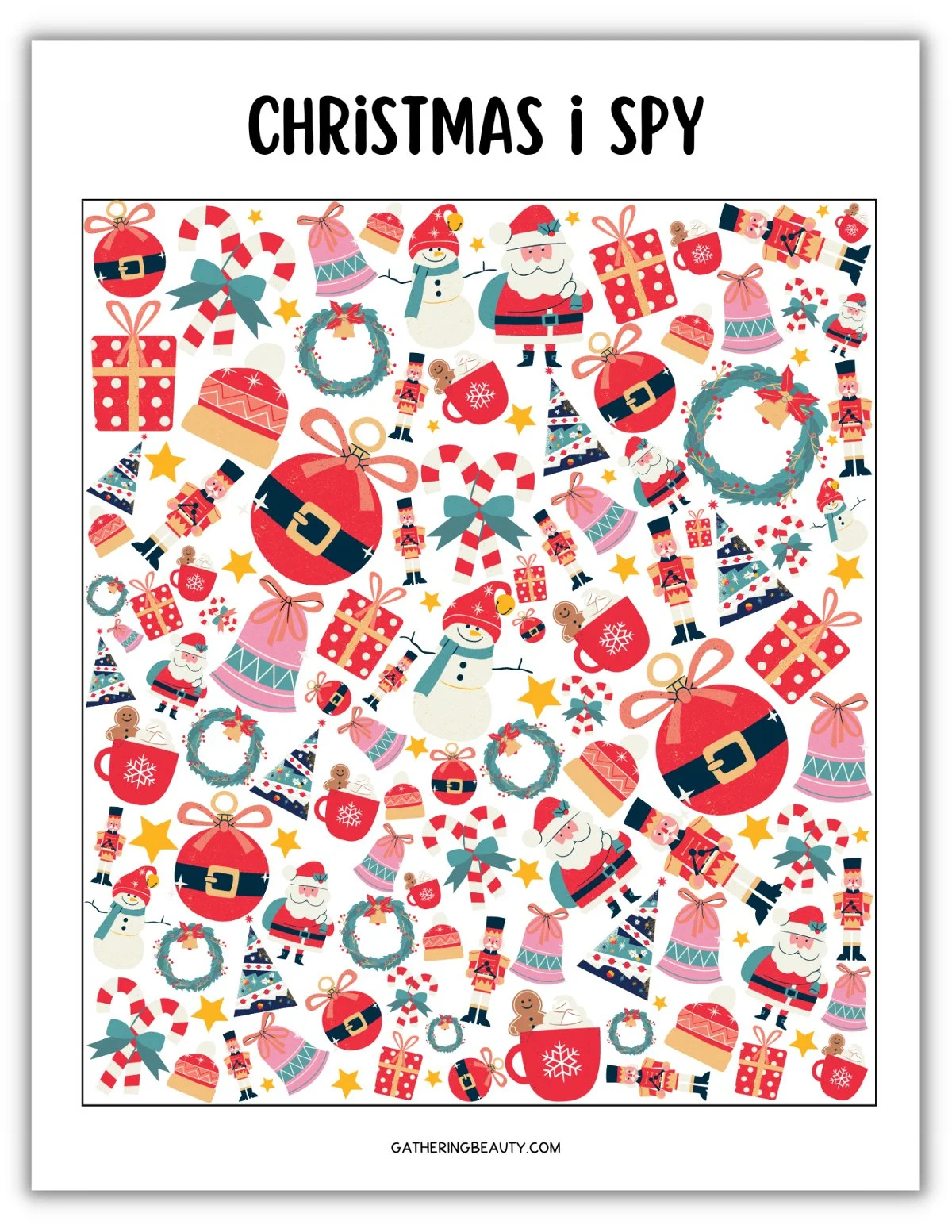 Christmas I Spy Printable — Gathering Beauty within Christmas Eye Spy Printable