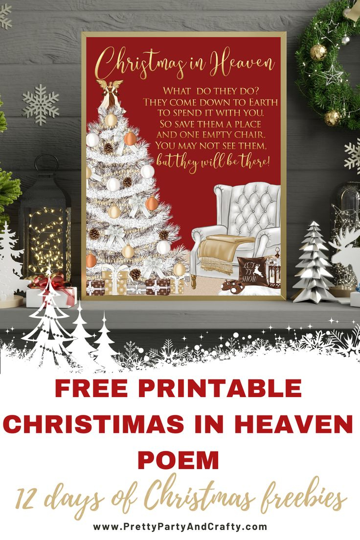 Christmas In Heaven Poem with regard to Free Printable My First Christmas in Heaven Poem