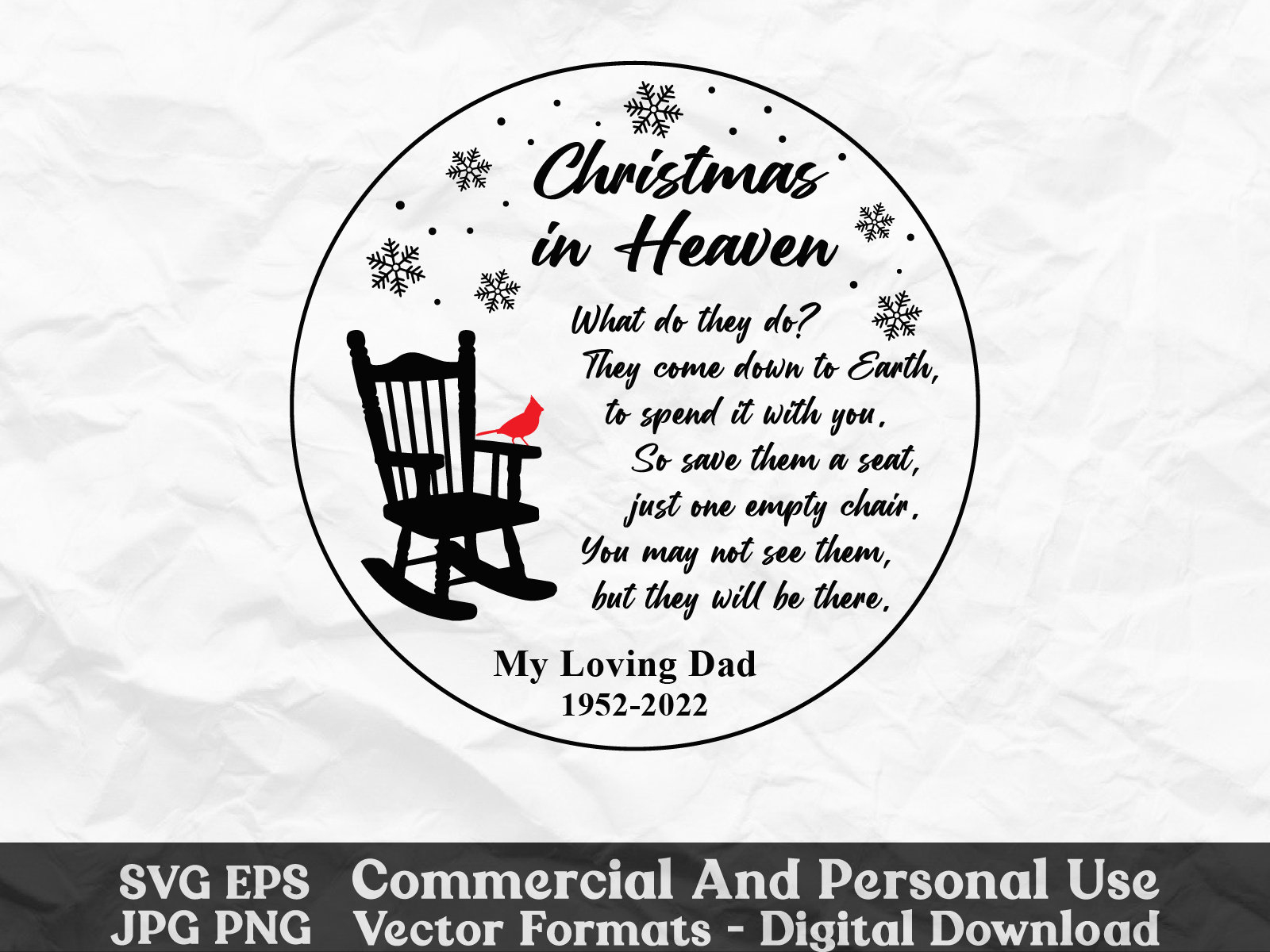 Christmas In Heaven Svg, In Loving Memory Svg, Rip Svg, Save Them inside Printable Christmas in Heaven Svg Free