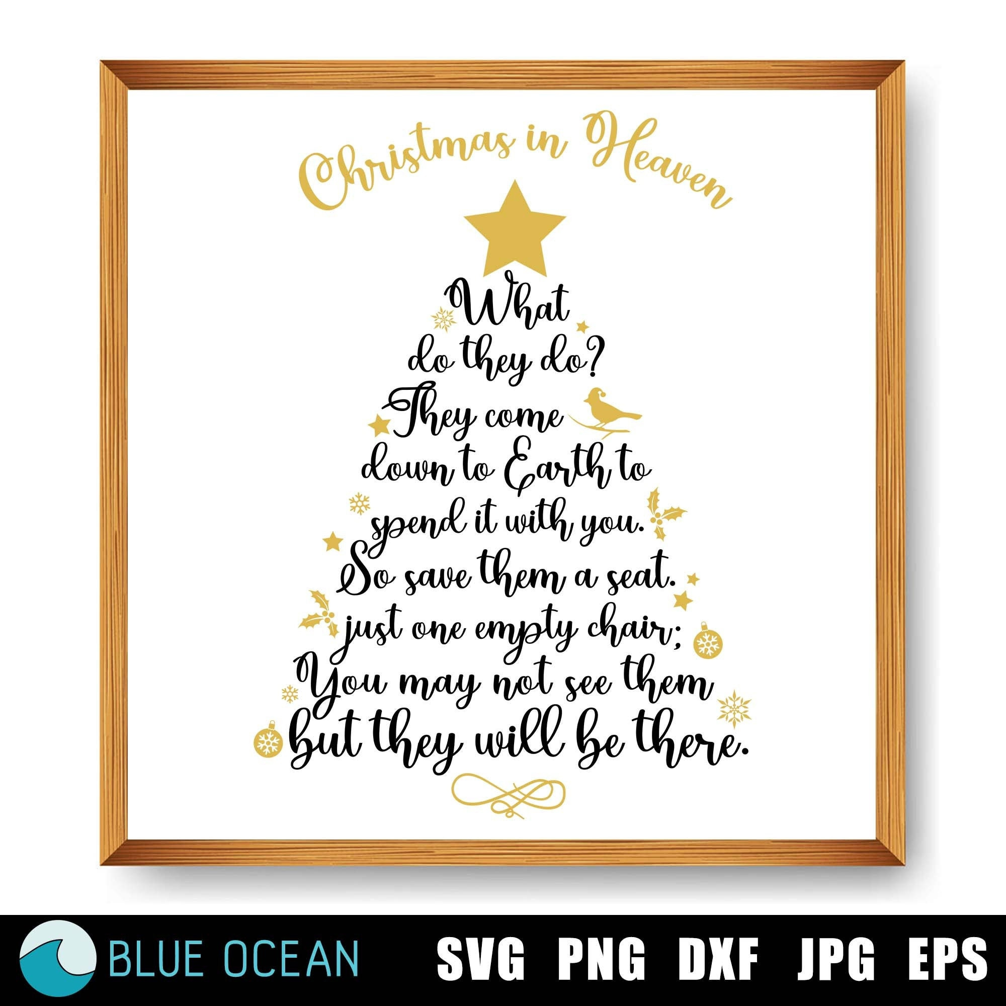 Christmas In Heaven Svg: Memorial Poem Sign (Digital Download with Printable Christmas in Heaven Svg Free