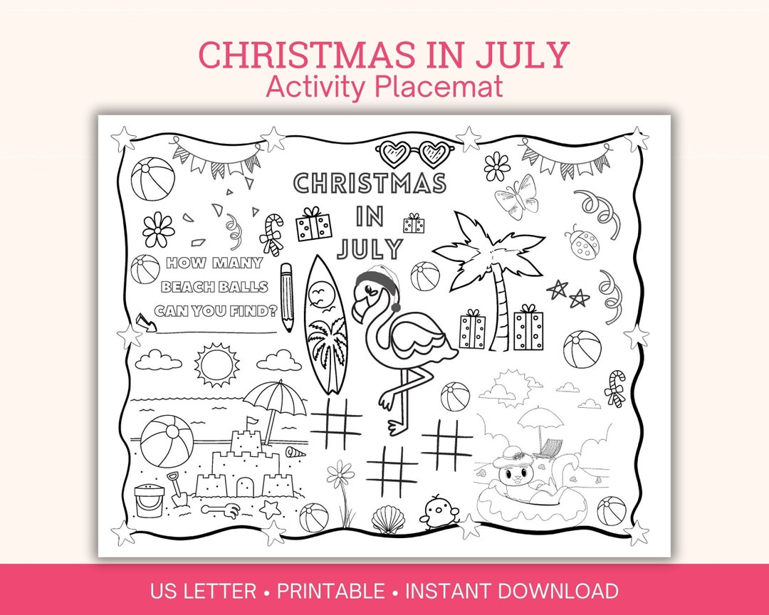 Christmas In July Printable Activity Sheet For Kids, Coloring intended for Christmas In July Printable