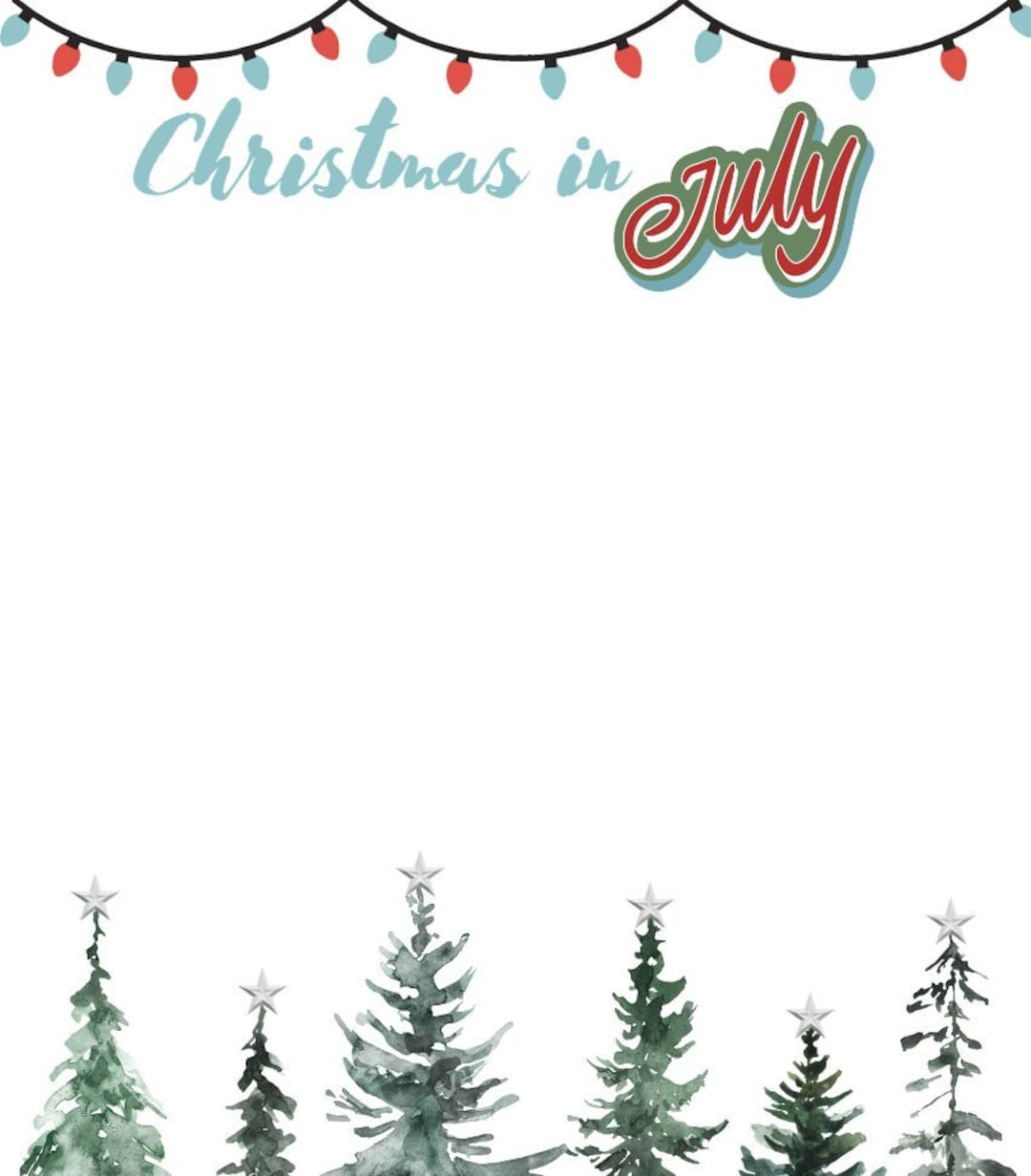 Christmas In July Printable Frame Border (Png, Pdf) - Etsy with Christmas in July Printable