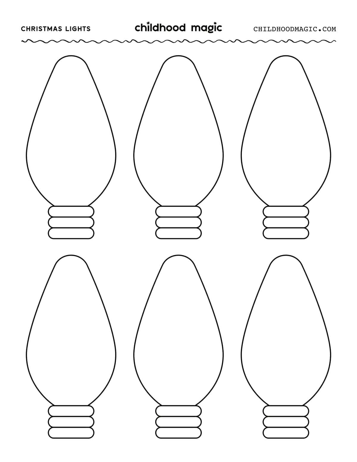Christmas Light Template- Free Printable Outline - Childhood Magic with Free Printable Christmas Lights
