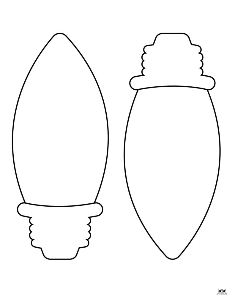 Christmas Light Templates - 25 Free Printable Pages | Printabulls for Printable Christmas Light Bulb