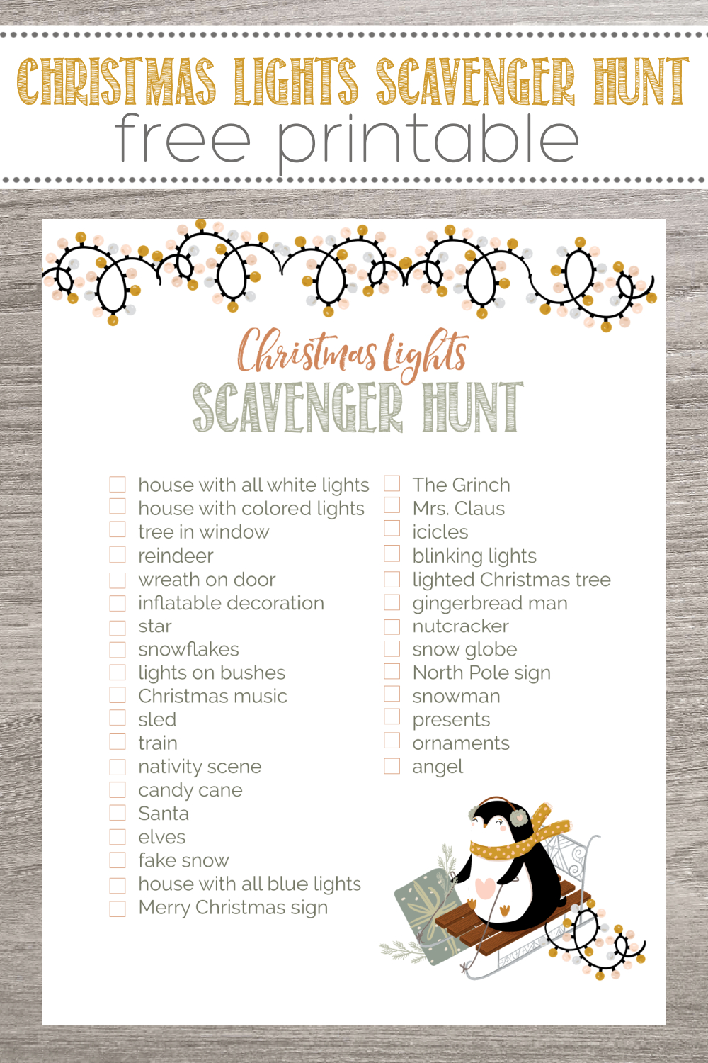 Christmas Lights Scavenger Hunt Free Printable - Clean And Scentsible within Christmas Decoration Scavenger Hunt Printable