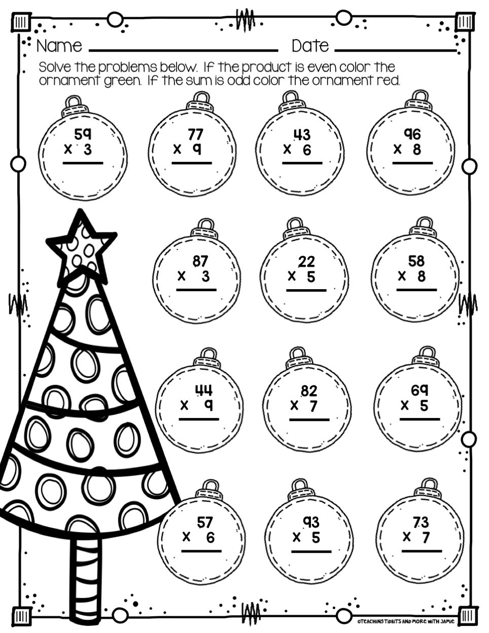Christmas Math Printables - Worksheets Library in Free Printable Christmas Multiplication Worksheets