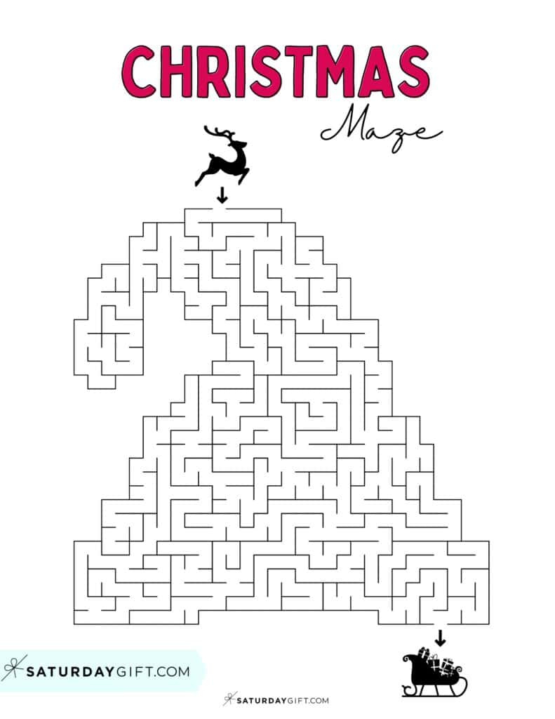 Christmas Maze Printable - Cute &amp;amp; Free Templates | Saturdaygift inside Christmas Maze Free Printable