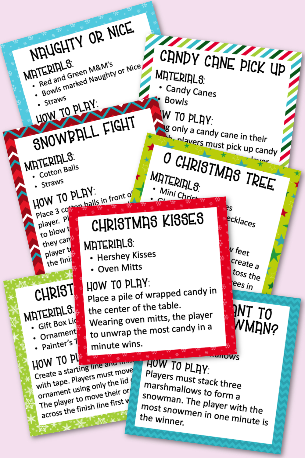 Christmas Minute To Win It Games For The Entire Family - Kara Creates for Christmas Minute To Win It Games Printable