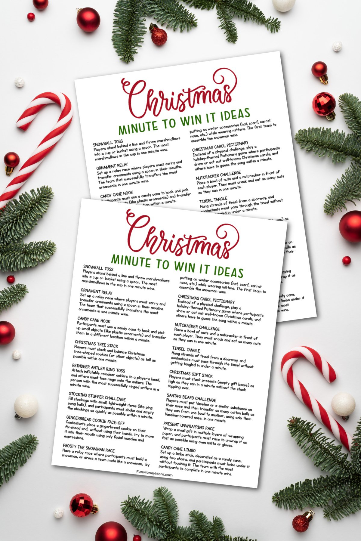 Christmas Minute To Win It Games (Free Printable) pertaining to Christmas Minute to Win It Games Printable