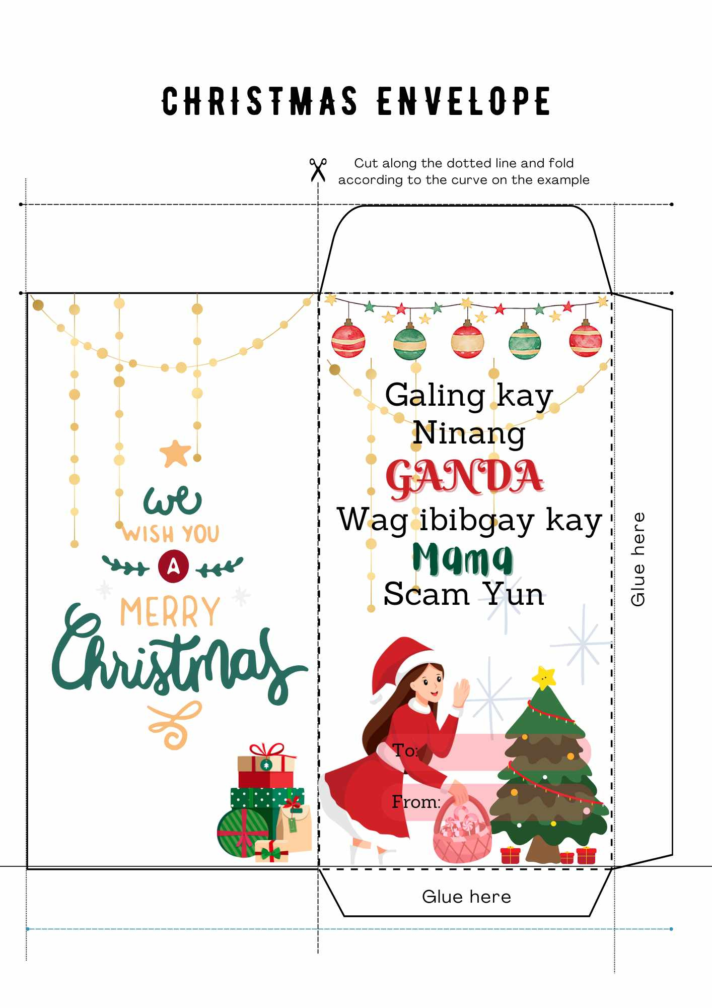 Christmas Money Envelope(Angpao) Templatefuerteshyne0729 intended for Printable Money Envelope Template Christmas