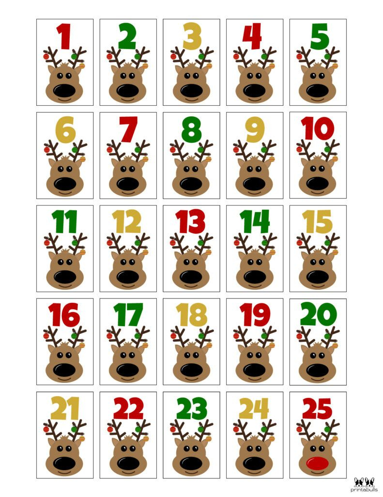 Christmas Numbers | Printabulls in Printable Cute Christmas Numbers