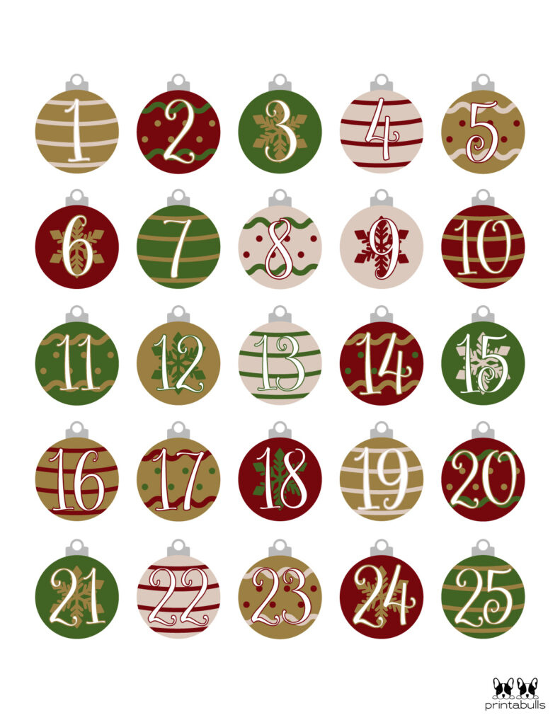 Christmas Numbers | Printabulls inside Printable Cute Christmas Numbers