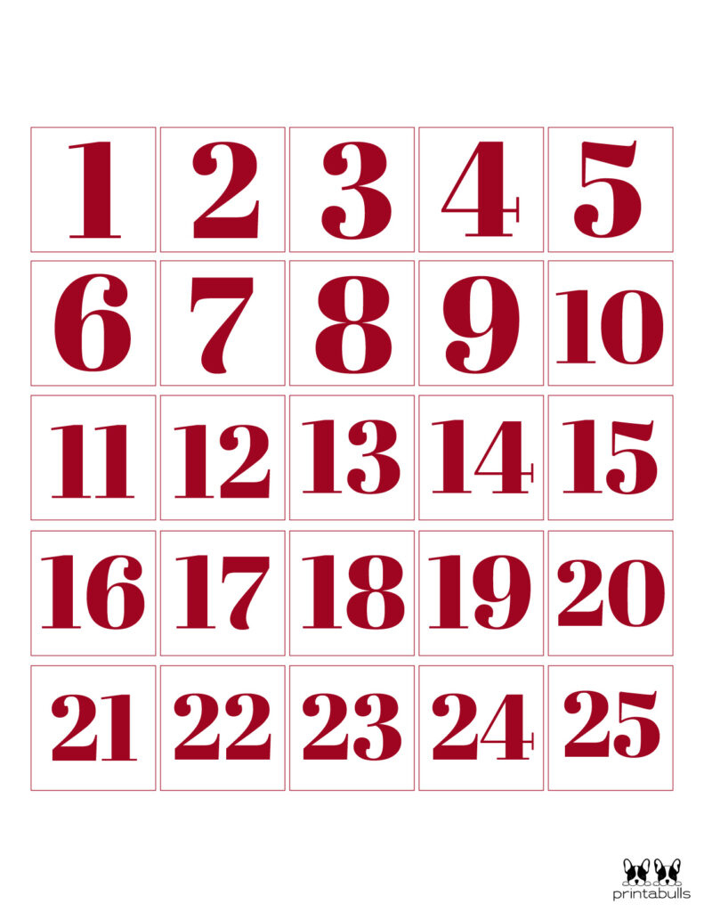Christmas Numbers | Printabulls with Free Printable Christmas Numbers