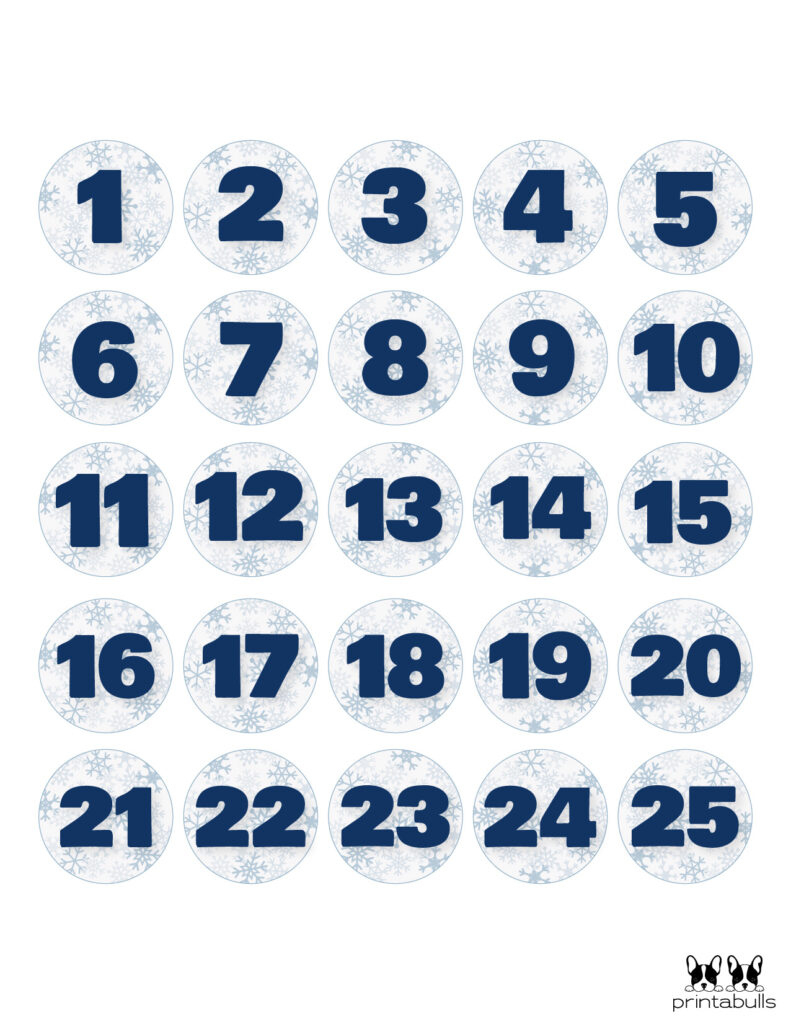 Christmas Numbers | Printabulls within Printable Christmas Numbers 1 25
