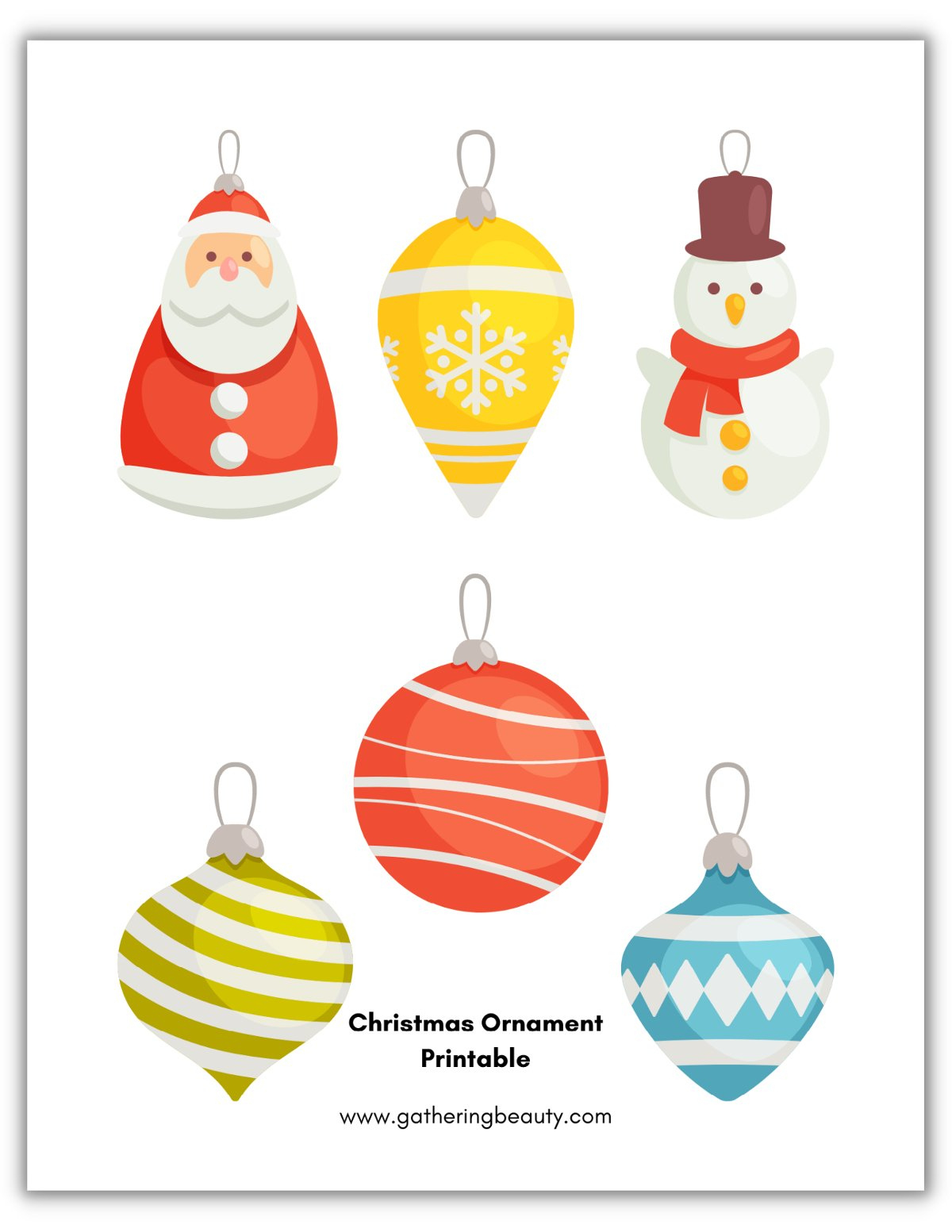 Christmas Ornament Printable — Gathering Beauty for Printable Christmas Tree Ornament
