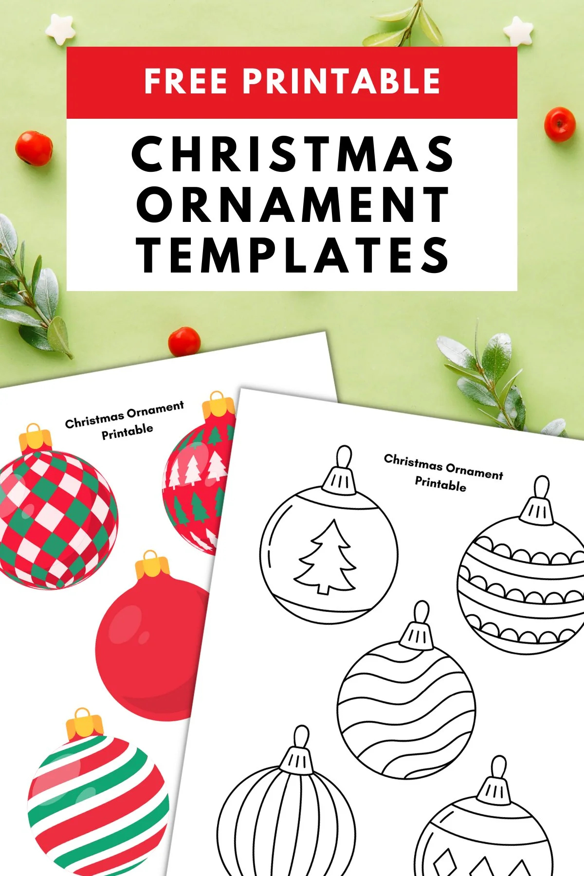 Christmas Ornament Printable — Gathering Beauty in Christmas Ornament Patterns Free Printable