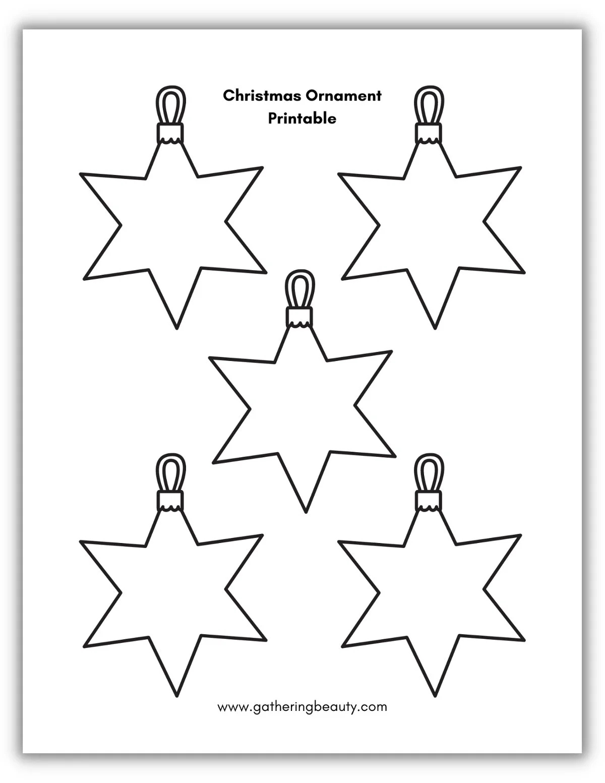 Christmas Ornament Printable — Gathering Beauty pertaining to Christmas Ornament Templates Free Printable