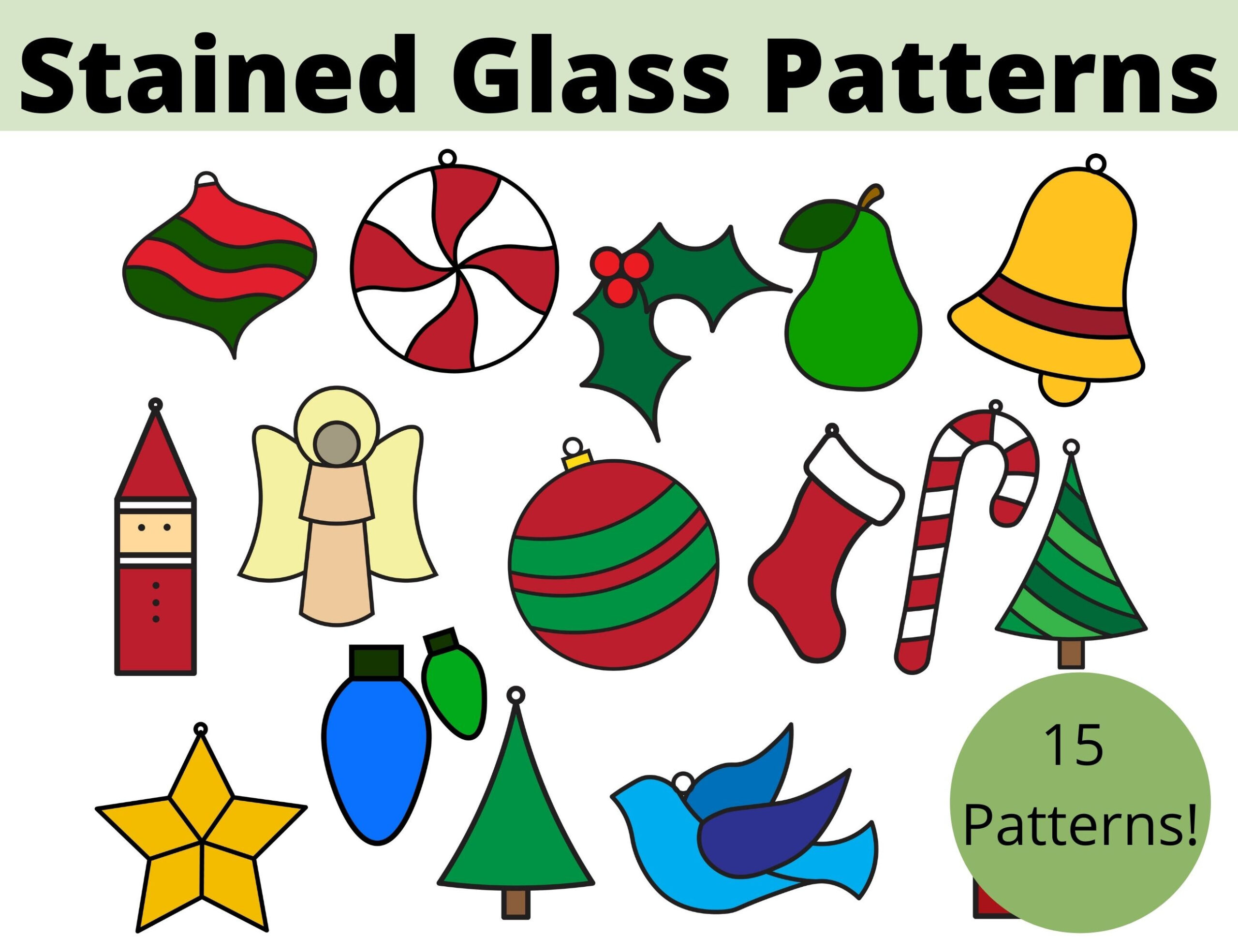 Christmas Ornament Stained Glass Patterns, Multiple Patterns with regard to Printable Stained Glass Christmas Ornament Patterns