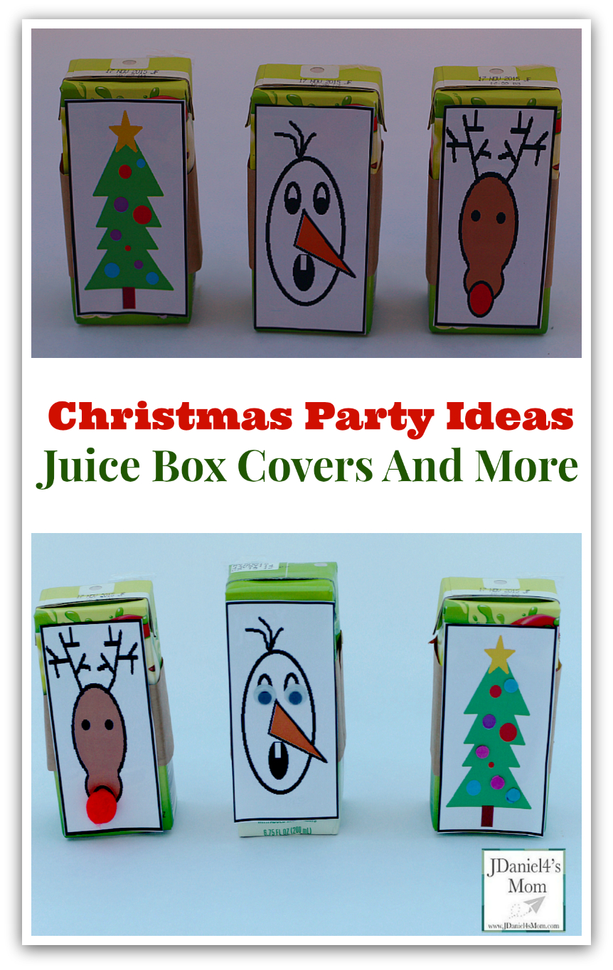 Christmas Party Ideas- Juice Box Covers And More for Free Printable Christmas Juice Box Covers