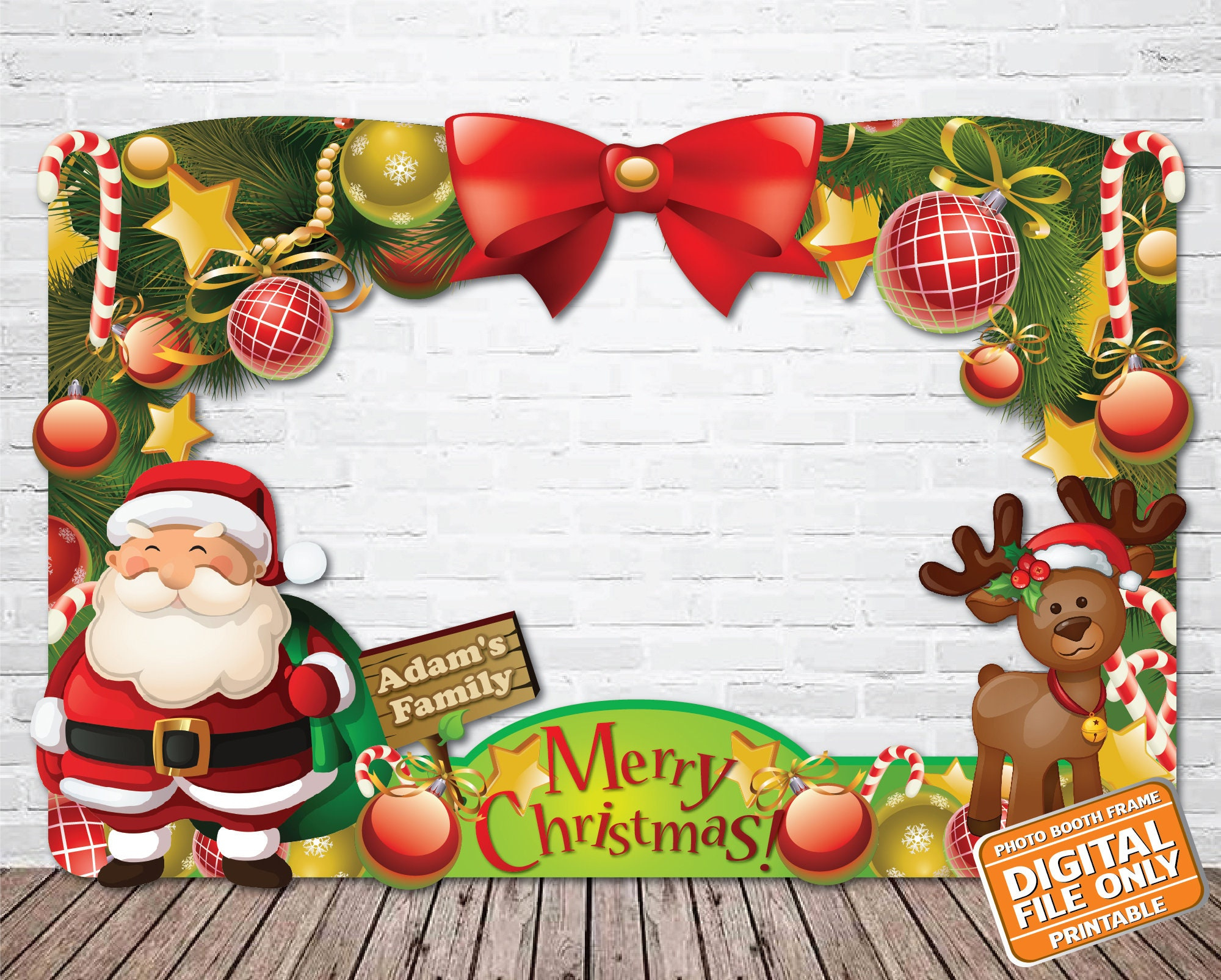 Christmas Photo Booth Frame, Digital File Only - Etsy within Christmas Picture Frame Printable