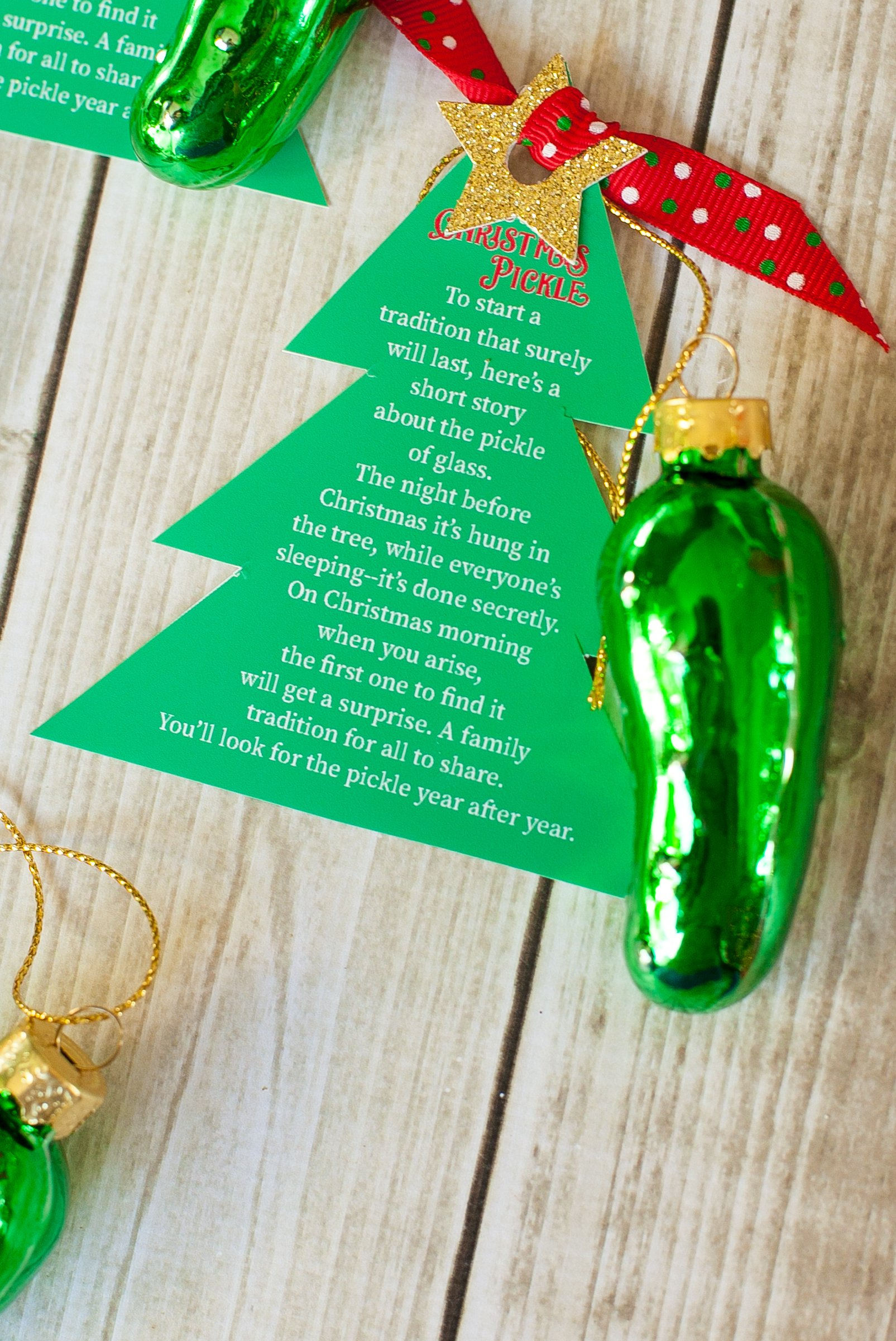 Christmas Pickle Ornament Free Printable - Frog Prince Paperie regarding German Christmas Pickle Poem Printable