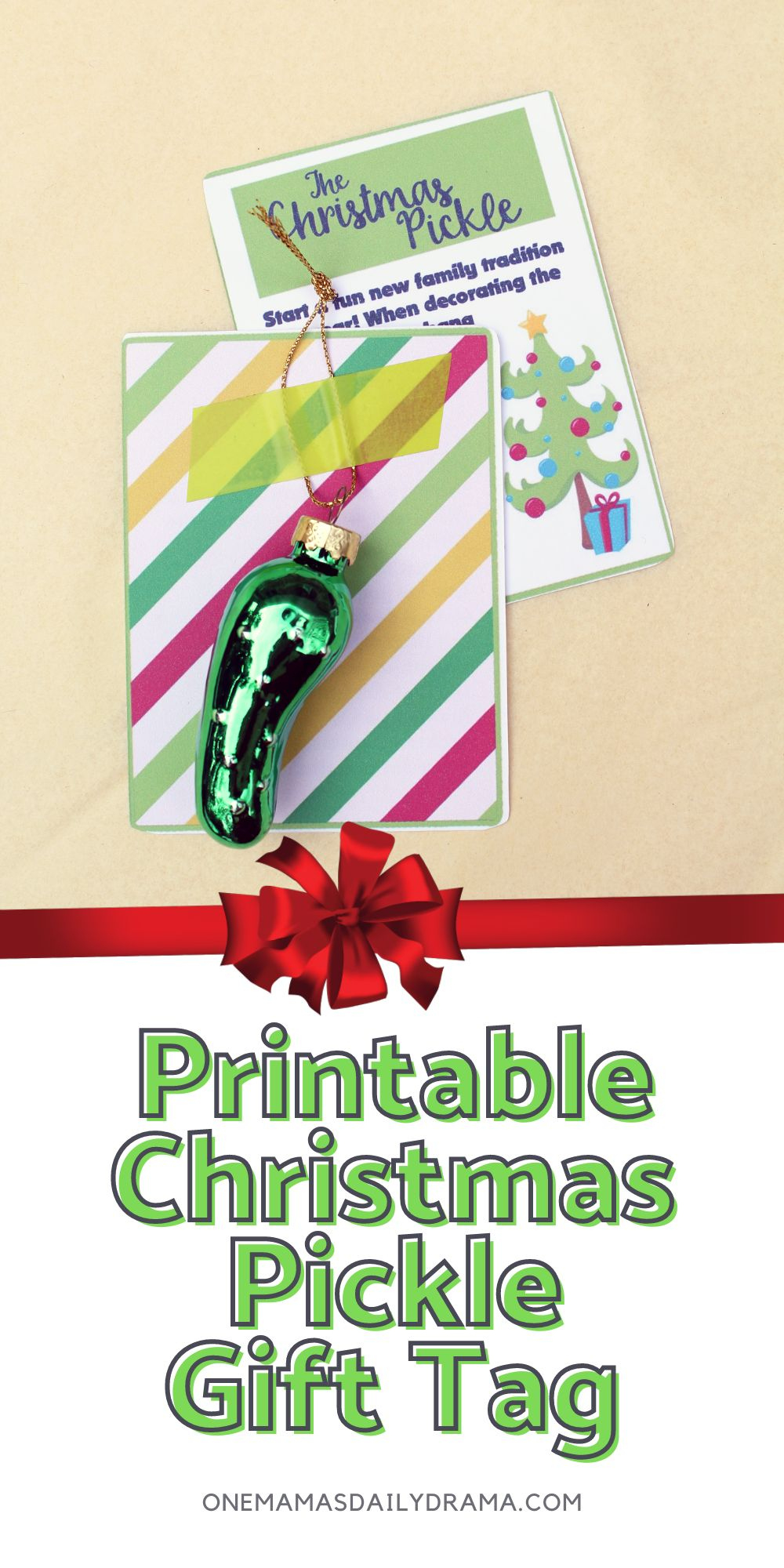 Christmas Pickle Ornament Gift With Printable throughout Christmas Pickle Printable Free