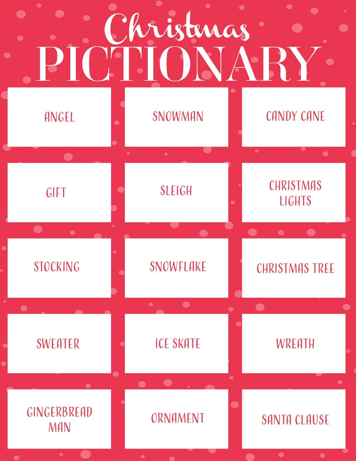 Christmas Pictionary | Skip To My Lou within Christmas Pictionary Printable Free