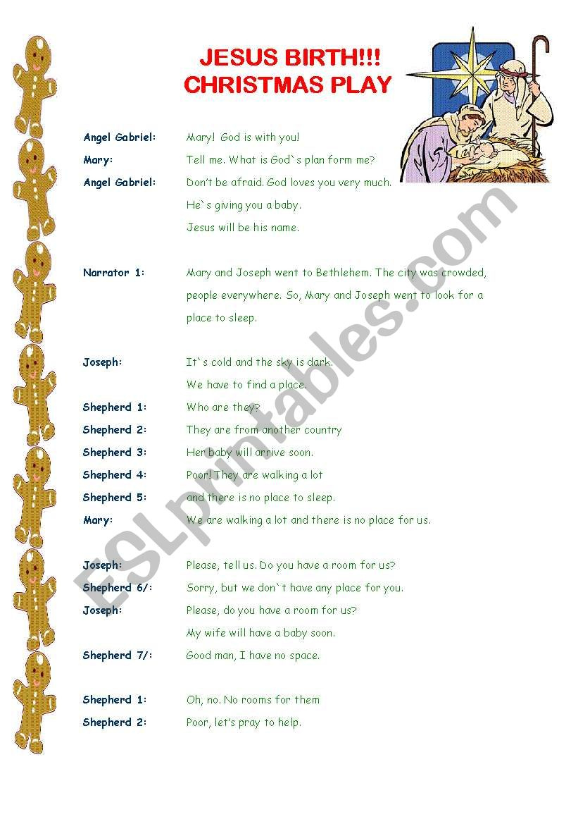 Christmas Play! (3 Pages) - Esl Worksheetkatia Del Pilar regarding Christmas Plays Printable Scripts
