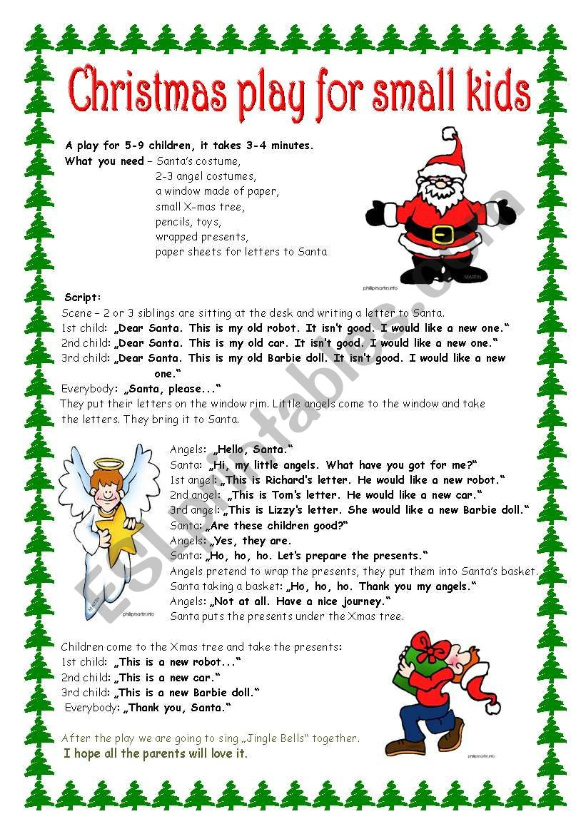 Christmas Play For Small Kids - Esl Worksheetkvetka27 pertaining to Christmas Plays Printable Scripts