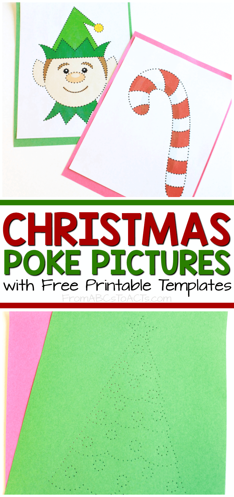 Christmas Poke Pictures With Printable Templates - From Abcs To Acts within Free Push Pin Art Printable Christmas