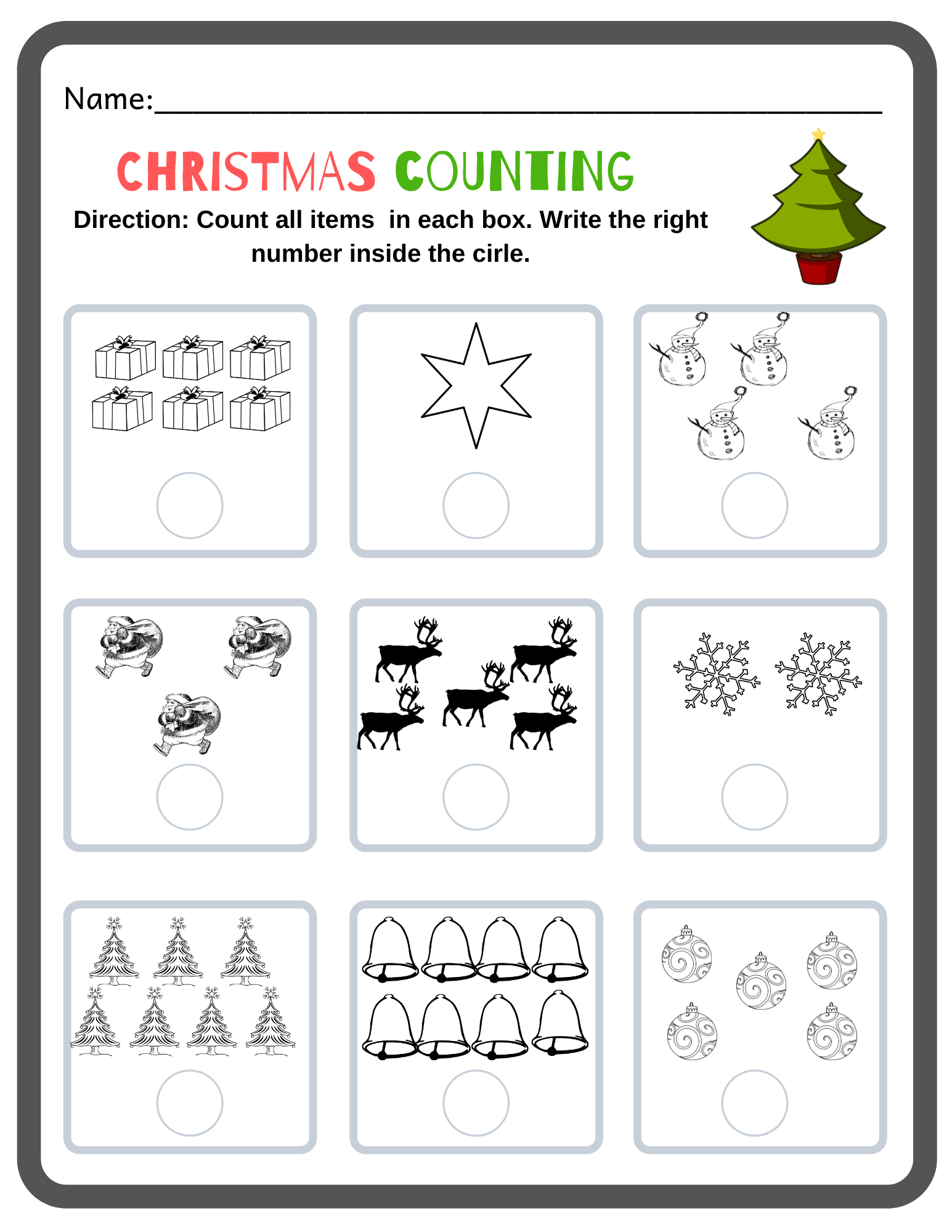 Christmas Preschool Math Activity | Madeteachers throughout Kindergarten Christmas Activities Printable
