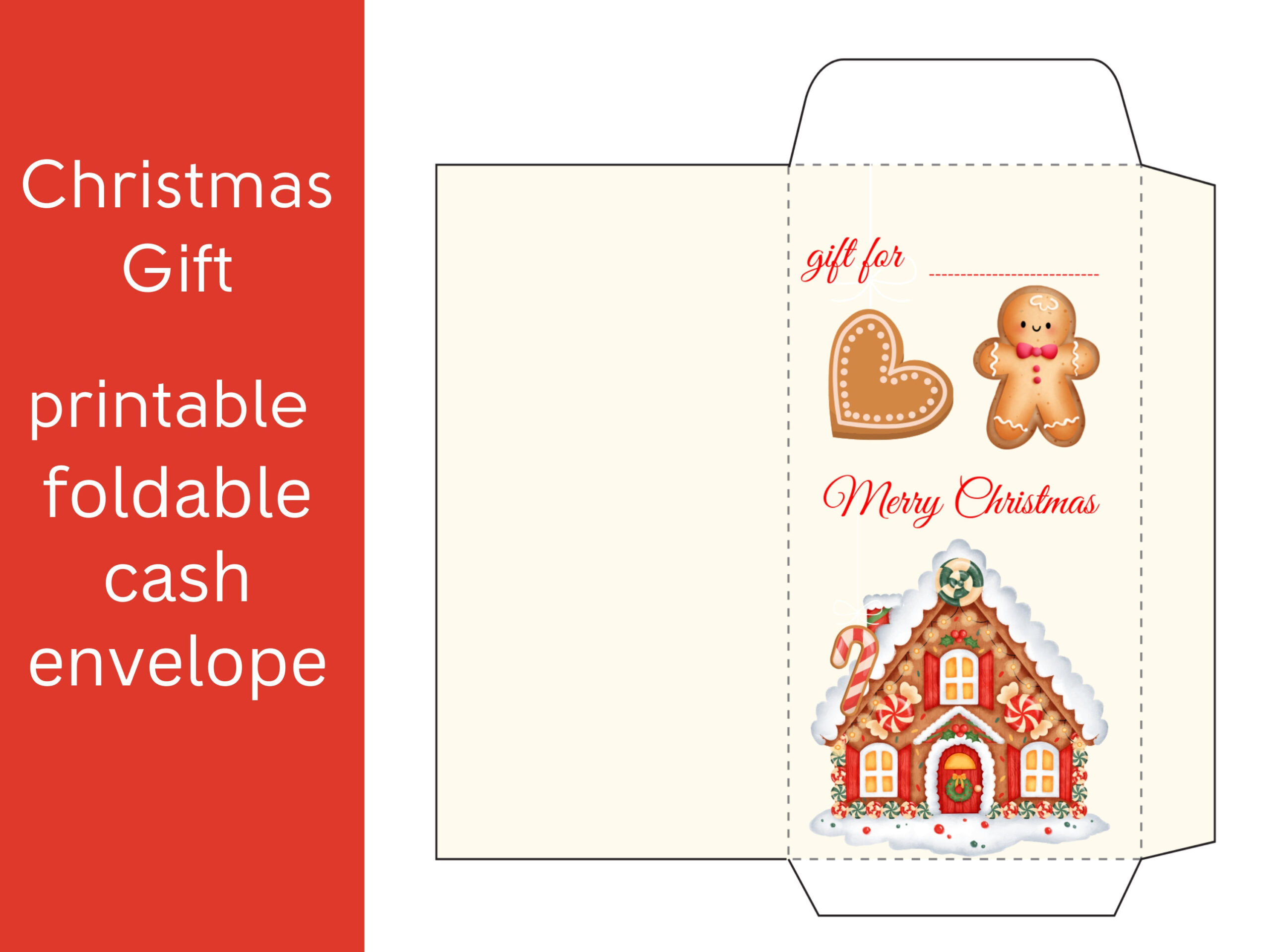 Christmas Printable Cash Envelope, Christmas Cash, Money Envelope in Printable Money Envelope Template Christmas