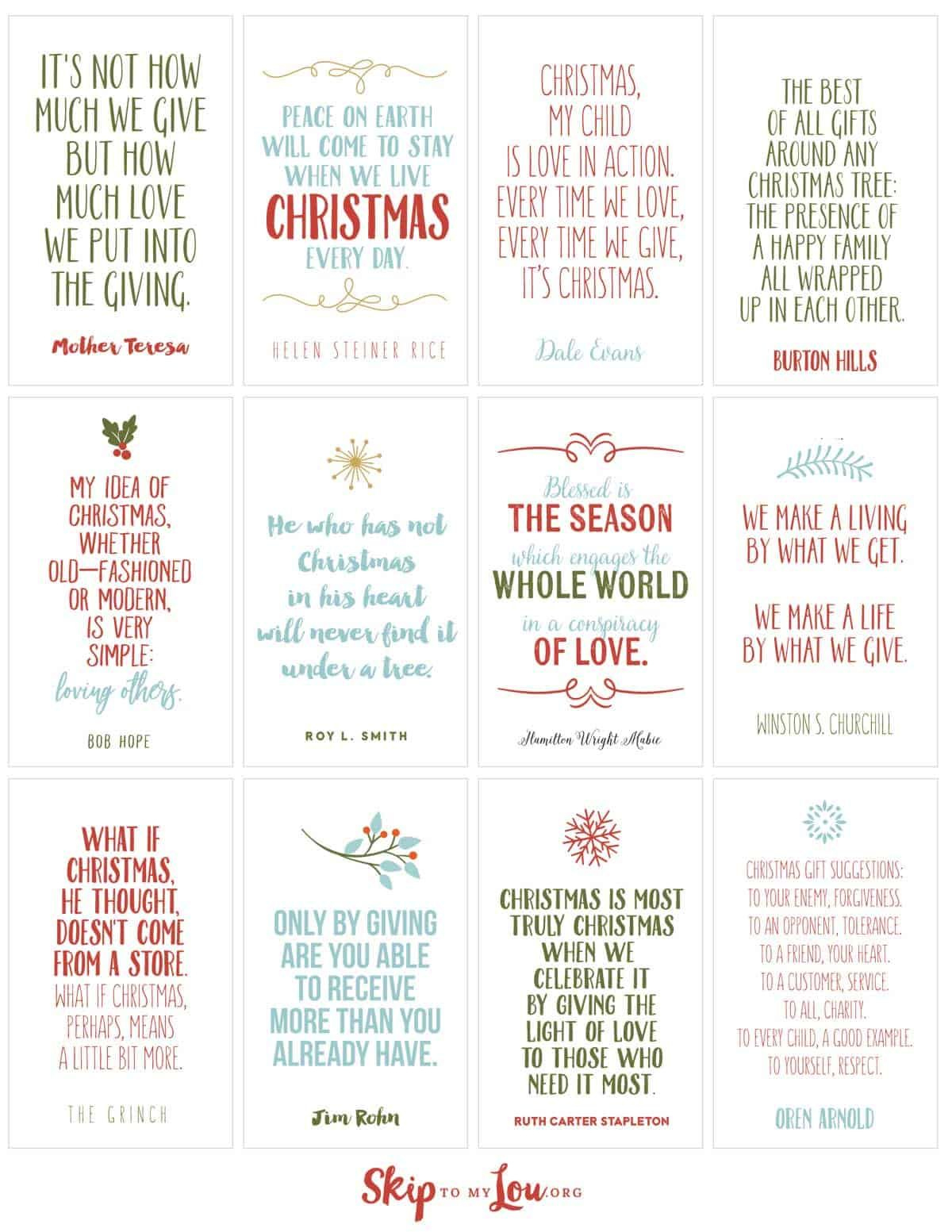 Christmas Quotes {Free Printable Cards} | Skip To My Lou within Free Printable Christmas Quotes