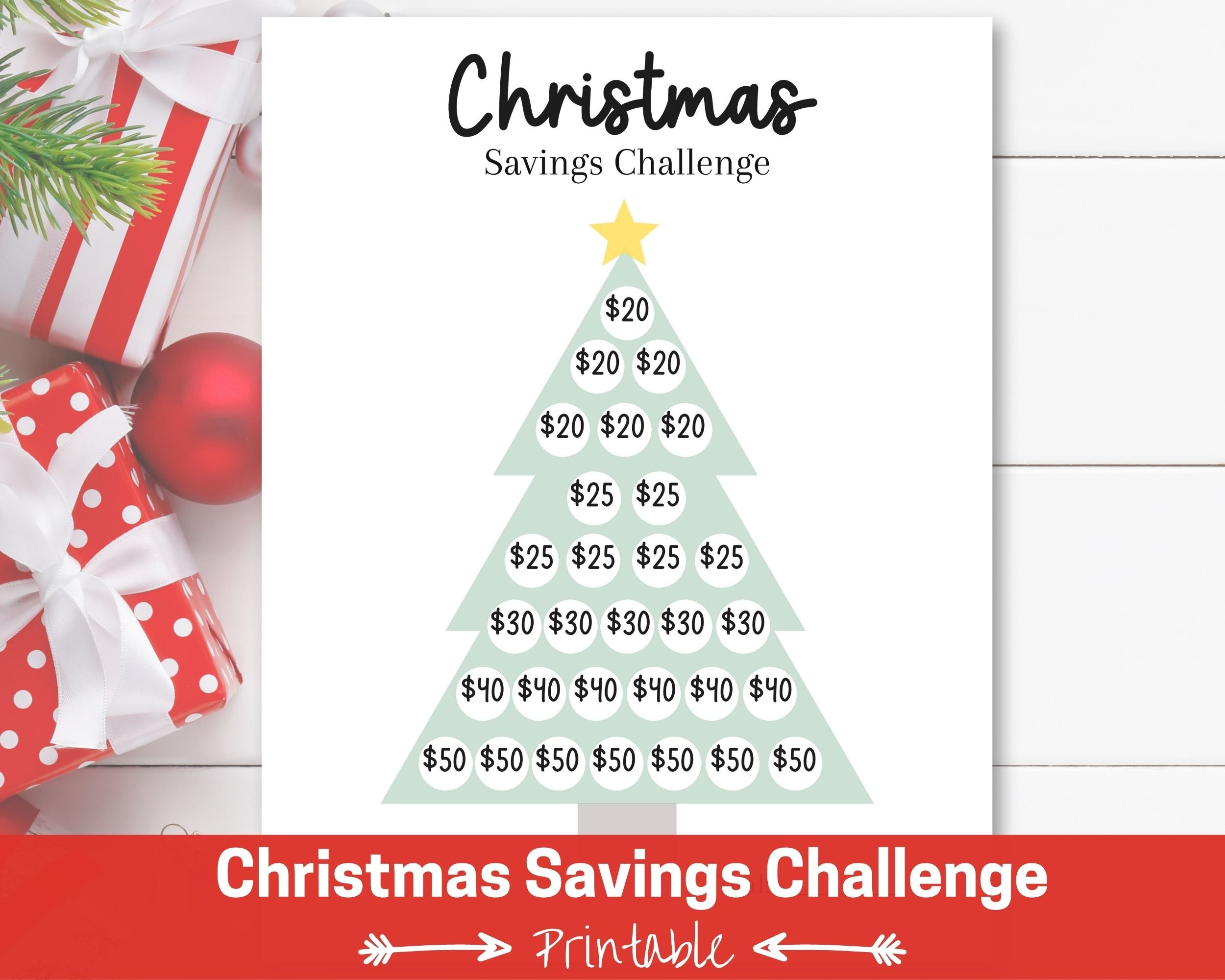 Christmas Savings Challenge, Savings Tracker Printable, Money inside Christmas Savings Challenge Free Printable