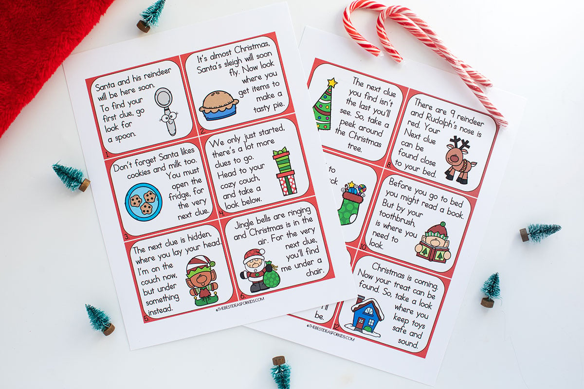 Christmas Scavenger Hunt (Free Printables) - The Best Ideas For Kids with 46 Printable Christmas Scavenger Hunt Clues