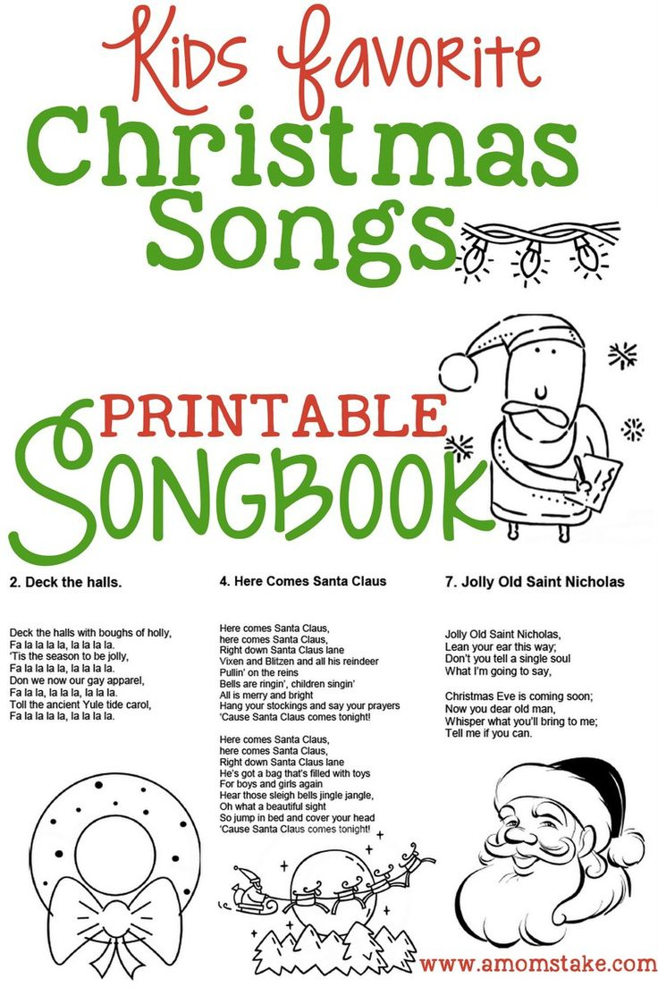 Christmas Songs For Kids – Free Printable Songbook! pertaining to Christmas Caroling Song Books Printable